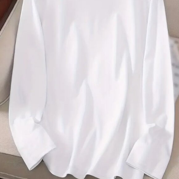 XXL - Pumpkin Print T-shirt, Long Sleeve Crew Neck Casual Top - Picture 2 of 3